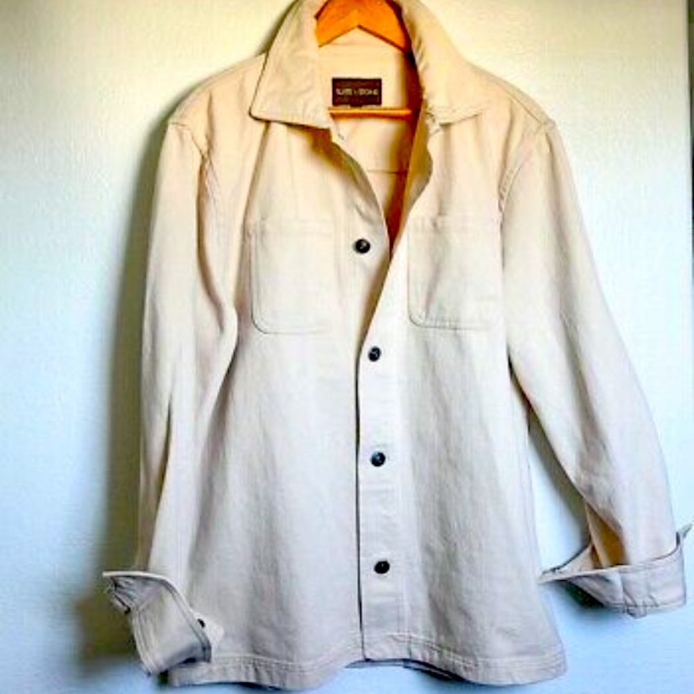 Slate & Stone white cream denim jacket size S
